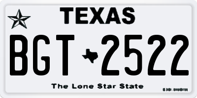 TX license plate BGT2522