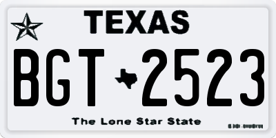 TX license plate BGT2523