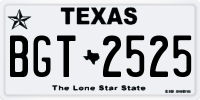 TX license plate BGT2525