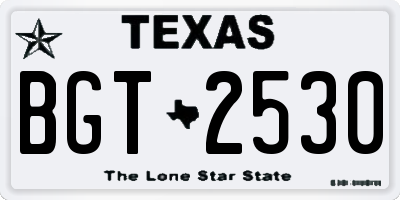 TX license plate BGT2530