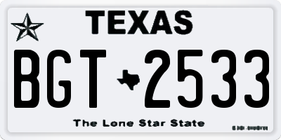 TX license plate BGT2533