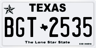 TX license plate BGT2535