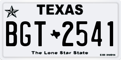 TX license plate BGT2541
