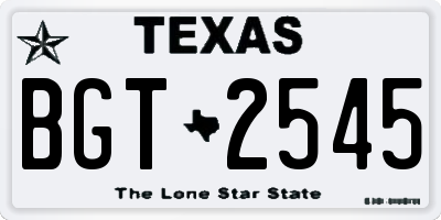 TX license plate BGT2545