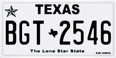 TX license plate BGT2546