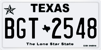 TX license plate BGT2548