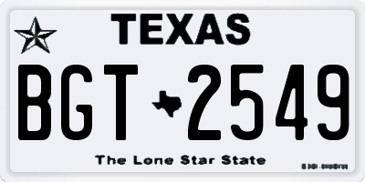 TX license plate BGT2549
