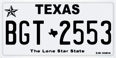 TX license plate BGT2553