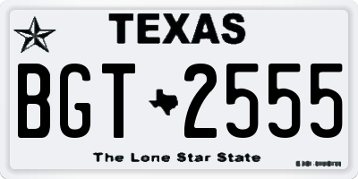 TX license plate BGT2555