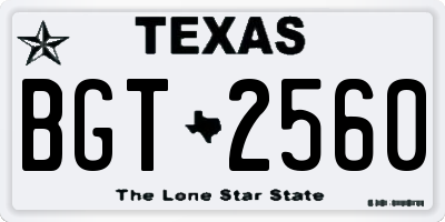 TX license plate BGT2560
