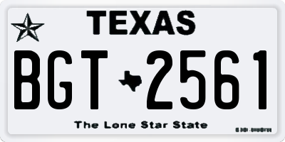 TX license plate BGT2561