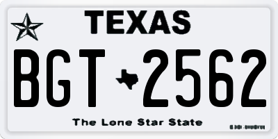 TX license plate BGT2562