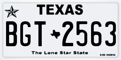 TX license plate BGT2563
