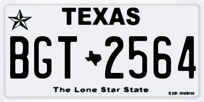 TX license plate BGT2564