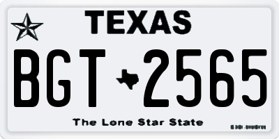 TX license plate BGT2565