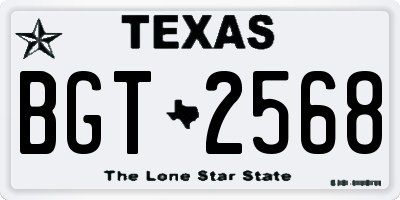 TX license plate BGT2568