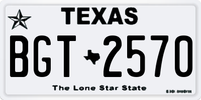 TX license plate BGT2570