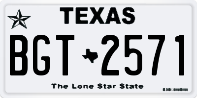 TX license plate BGT2571