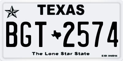 TX license plate BGT2574