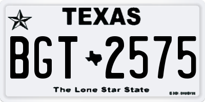 TX license plate BGT2575