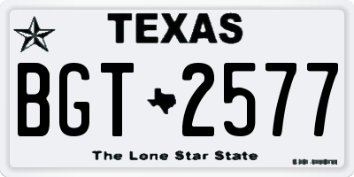 TX license plate BGT2577