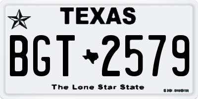 TX license plate BGT2579