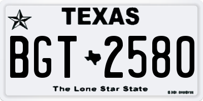 TX license plate BGT2580