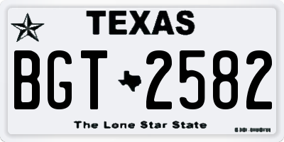 TX license plate BGT2582