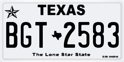 TX license plate BGT2583