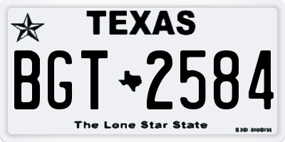TX license plate BGT2584