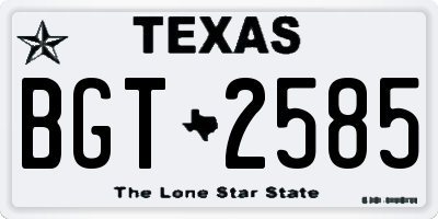 TX license plate BGT2585