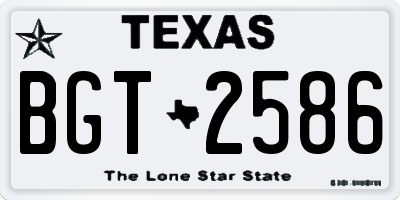 TX license plate BGT2586