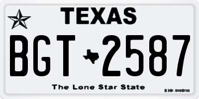TX license plate BGT2587