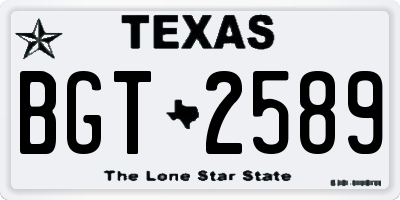 TX license plate BGT2589
