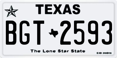 TX license plate BGT2593