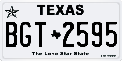 TX license plate BGT2595