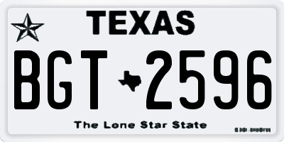TX license plate BGT2596