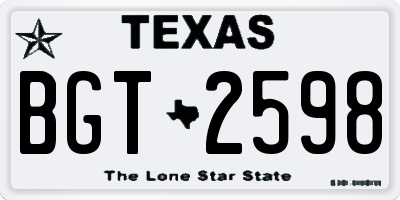 TX license plate BGT2598