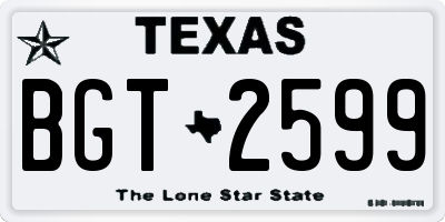 TX license plate BGT2599