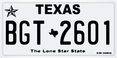 TX license plate BGT2601