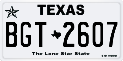 TX license plate BGT2607
