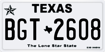 TX license plate BGT2608