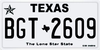 TX license plate BGT2609