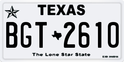 TX license plate BGT2610