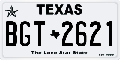 TX license plate BGT2621