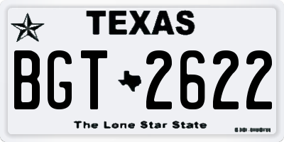 TX license plate BGT2622