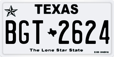 TX license plate BGT2624