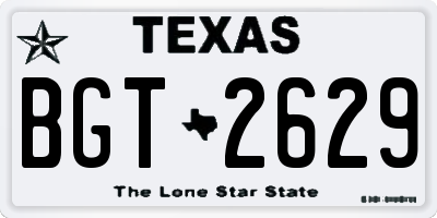 TX license plate BGT2629