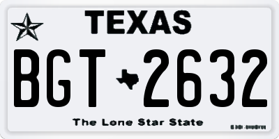 TX license plate BGT2632