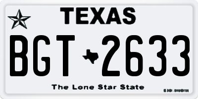 TX license plate BGT2633